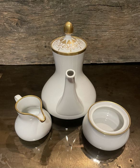 Stara porcelana WEIMER serwis kawowy dzbanek mlecznik cukiernica