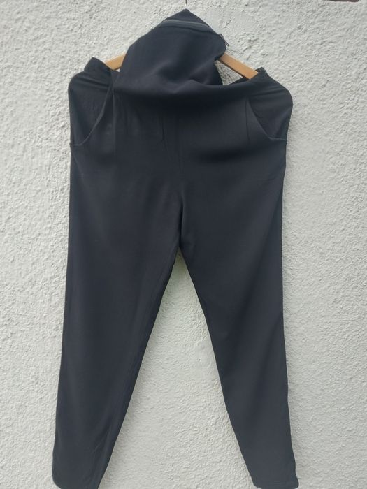 Spodnie czarne eleganckie ogrodniczki Cubus na 152