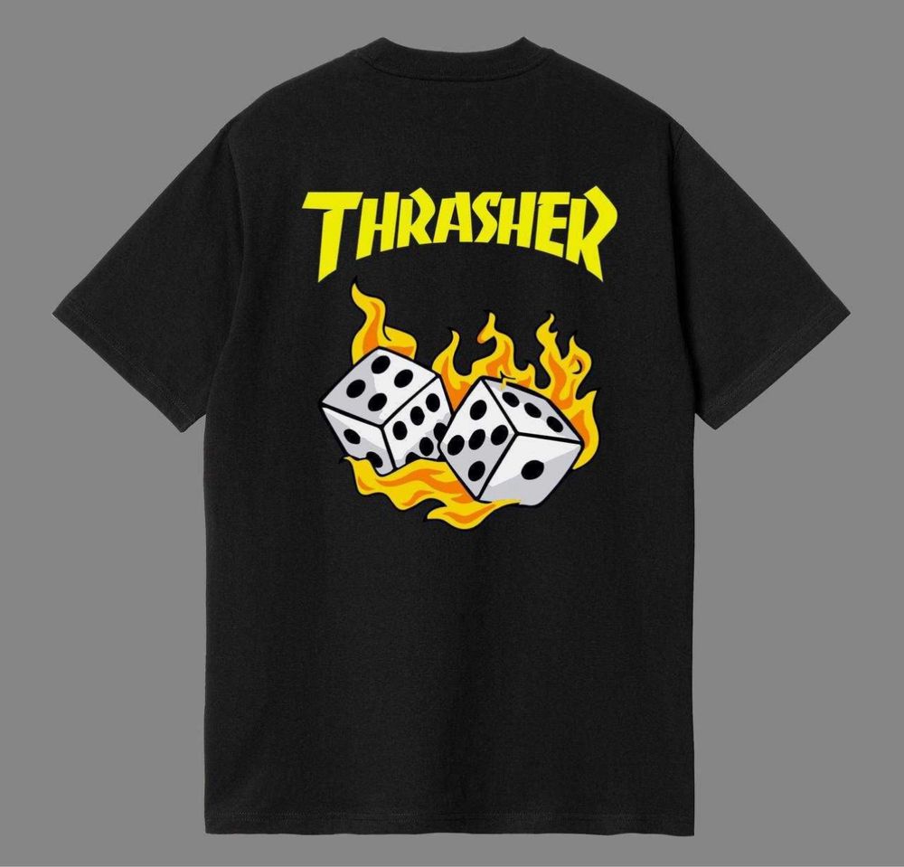 Мужская футболка Trasher Logo унисекс Трешер черная