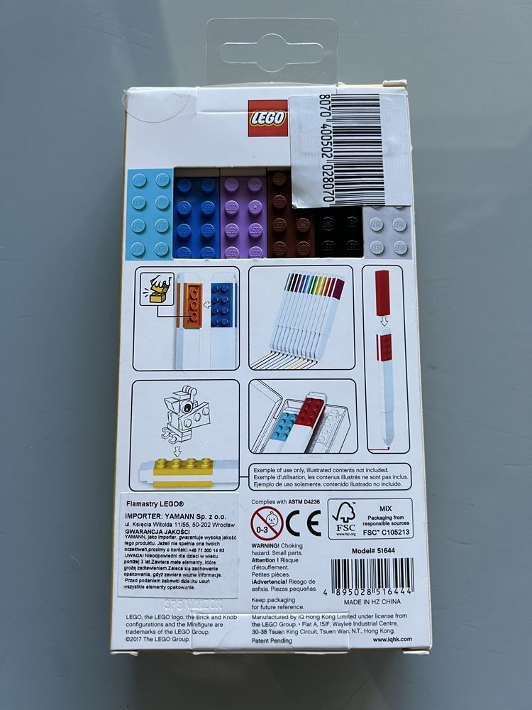 Markery flamastry mazaki z klockami Lego - nowe