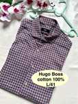 Hugo Boss koszula w kratkę L 41 cotton 100% luksusowa
