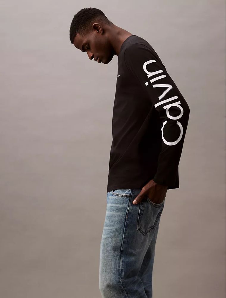 Лонгслів кофта Calvin Klein Jeans Vertical Logo Crewneck T-shirt