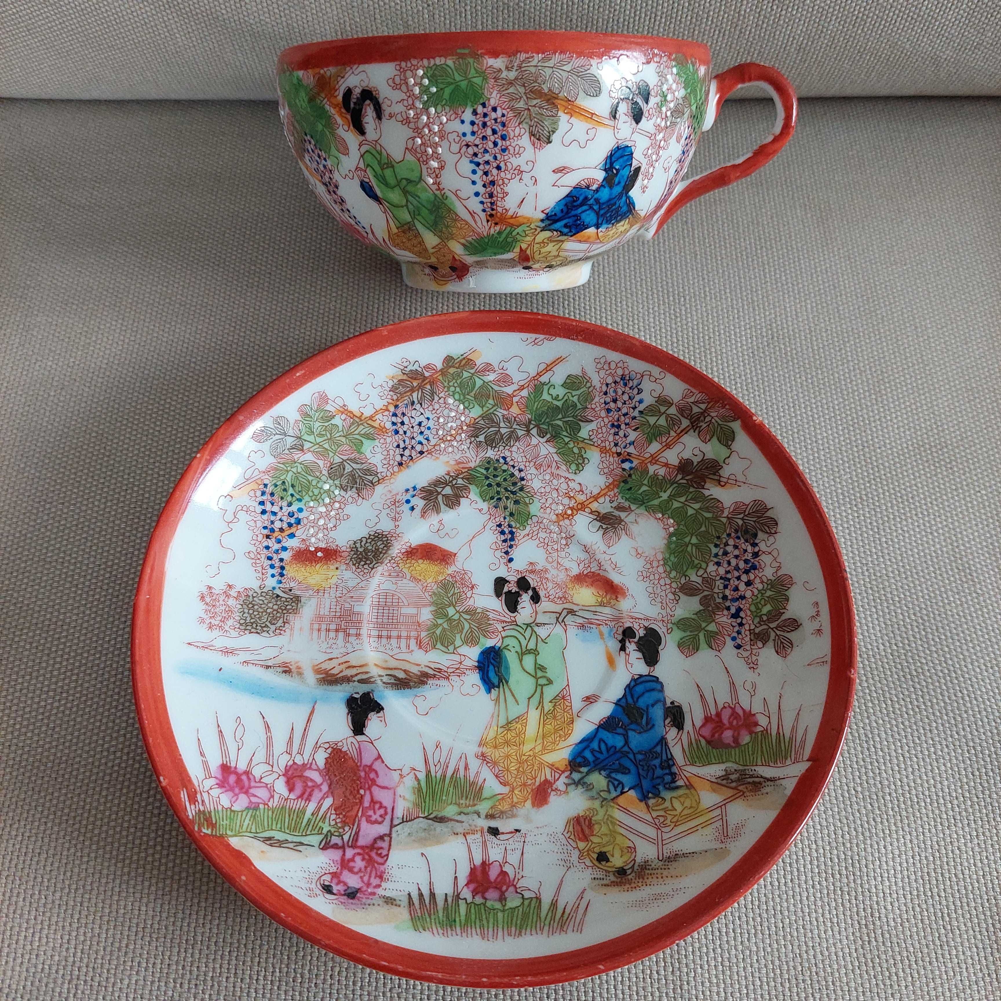 Filiżanka, spodek/ podstawka, talerzyk/ trio/ porcelana Suzuki Company