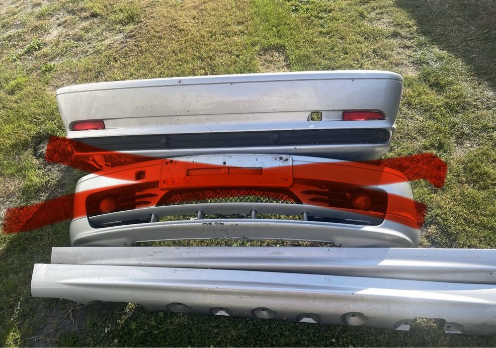 Zderzak tyl z pdc progi e46 coupe titansilber