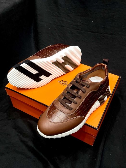 Hermes Korowe buty sportowe, brązowe para buty H, rozmiar 35-44