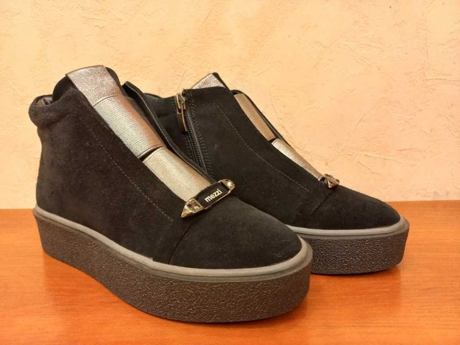 Новые зимние замшевые ботинки на меху женские р.36