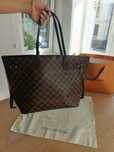 Louis Vuitton neverfull shopper LV czerwone wnetrzde skóra