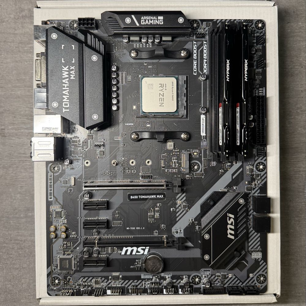 Комплект Ryzen 5 5600x, B450 Tomahawk MAX, 16gb 3200mhz