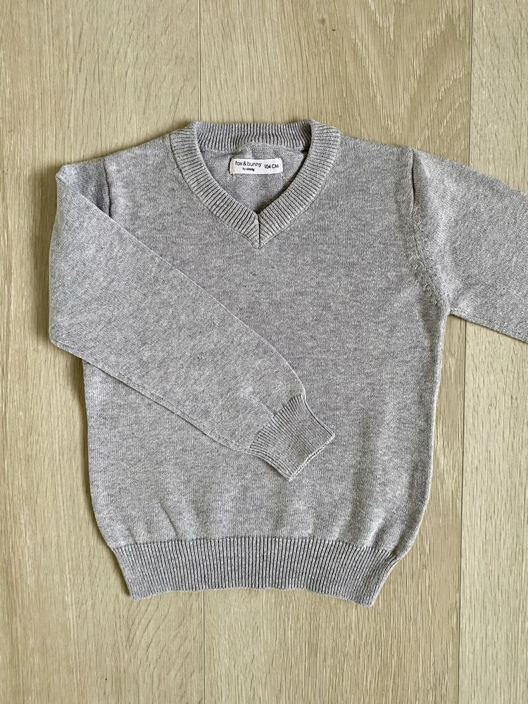 NOWY elegancki szary sweter chłopięcy 98/104