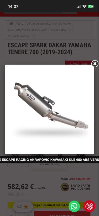 Escape spark tenere 700