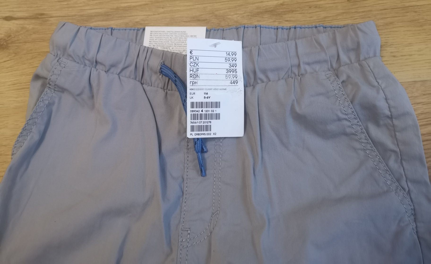 Nowe spodnie H&M bojówki lekkie rozm 116