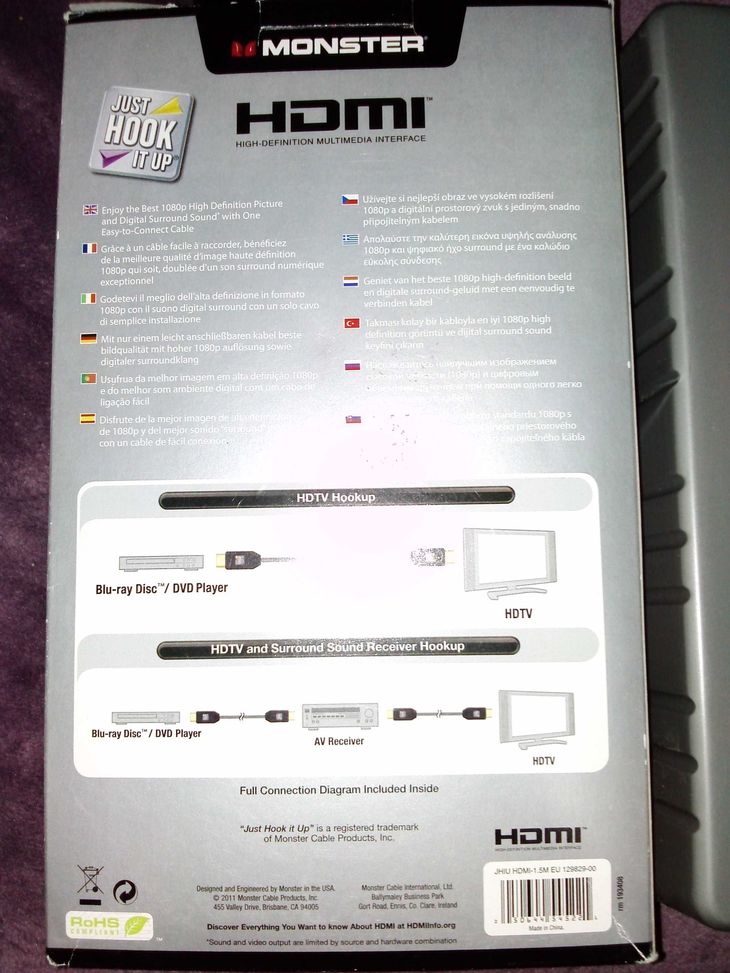 Высококлассный провод HDMI фирмы: MONSTER/USA (НОВЫЙ в упаковке)