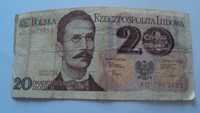 papierowy banknot 20zl -Romuald Traugutt