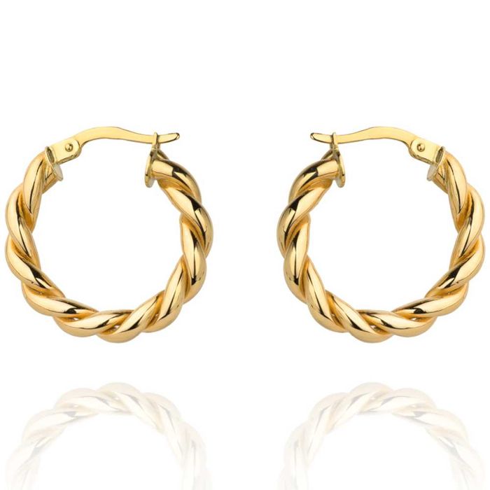 Kolczyki złote koła plecione