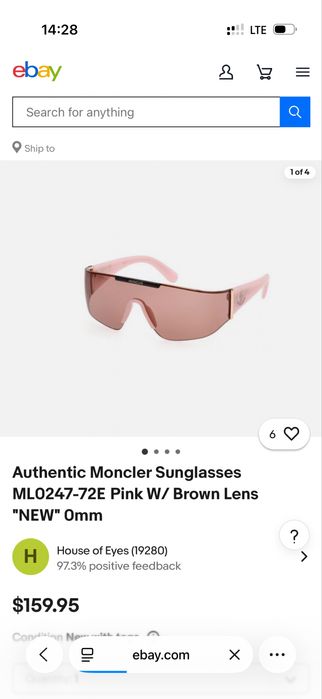 Окуляри  Moncler рожеві оригінал