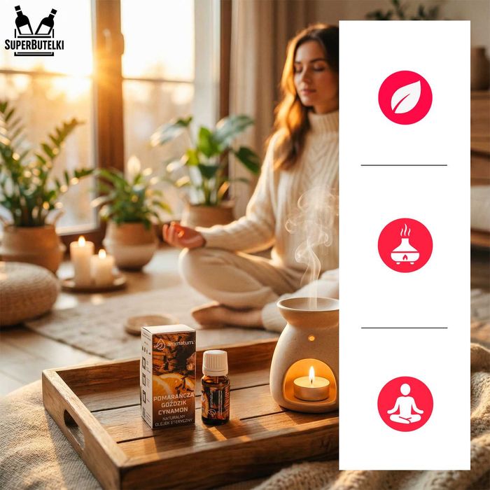 Naturalny olejek eteryczny o ZAPACHU ŚWIĄT cynamon pomarańcza goździk