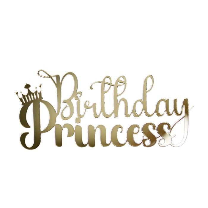 Toper na book tortu Urodzinowy Birthday Princess plexi złoty lustrzany