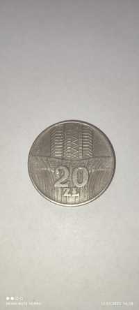 Moneta dwadzieścia złotych z 1976 roku bez znaku mennicy - ładny stan