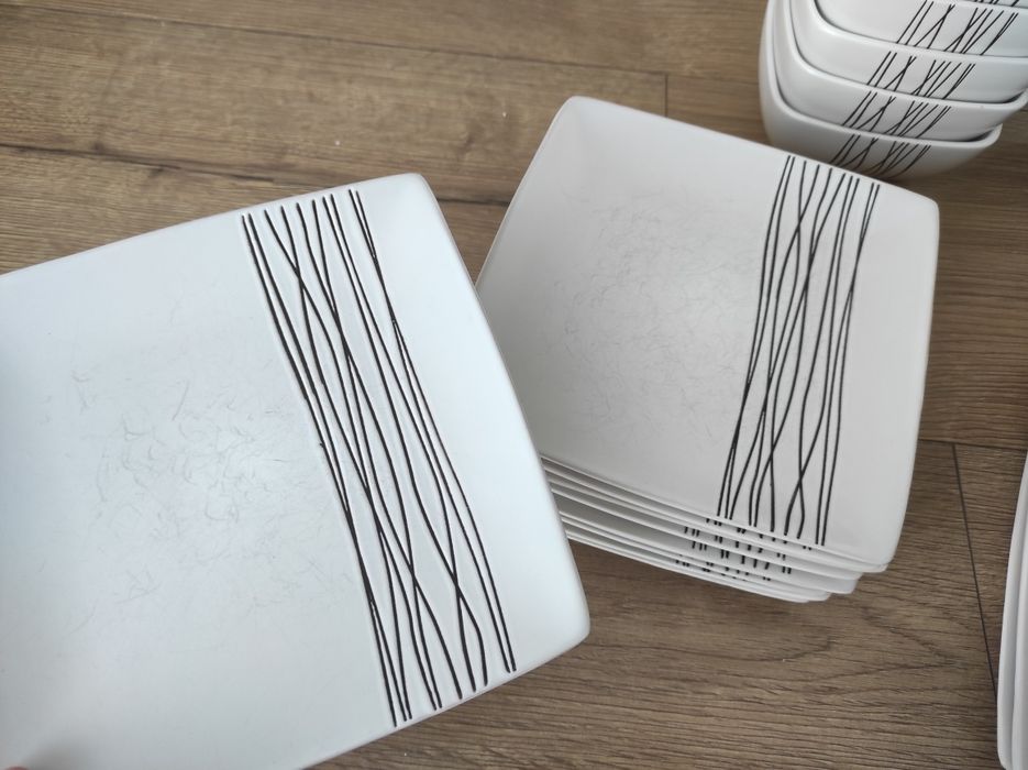 Zestaw obiadowy talerze miski 12 osób