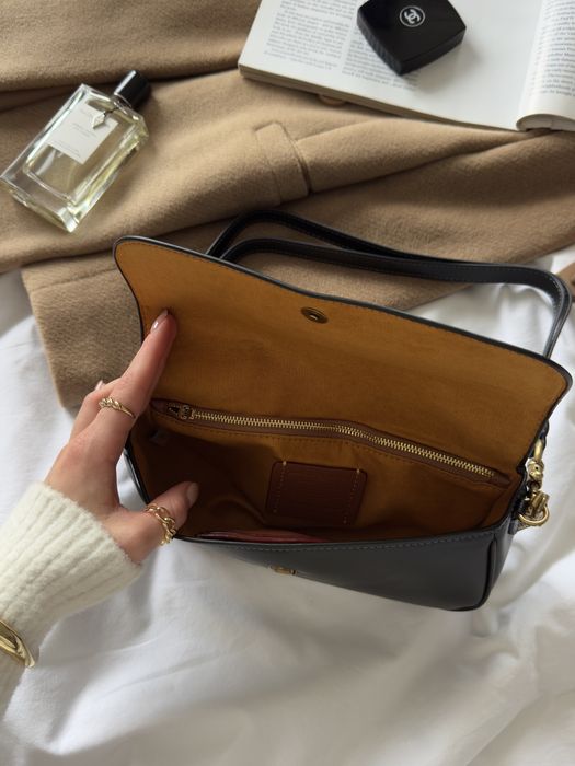 Сумка Coach Brook Flap Chain Black\Gold чорна