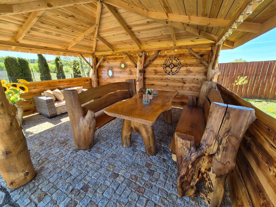 Meble ogrodowe 360x120 dębowe jesionowe