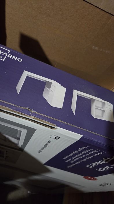 Livarno Home Duże Biurko z szafką białe 145cm