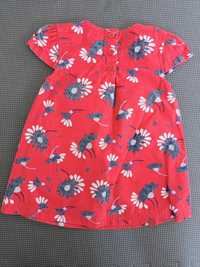 Czerwona sukienka w kwiaty r.80 lato