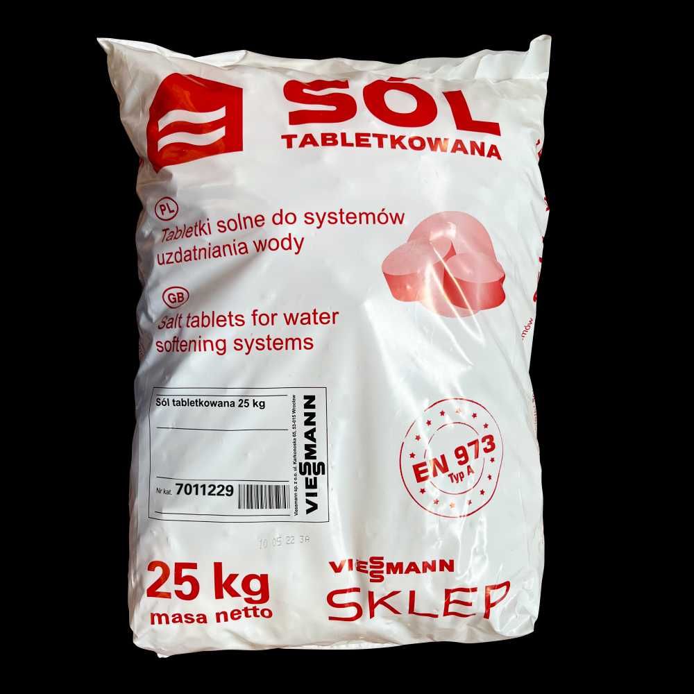 Viessmann sól tabletkowana 25kg do stacji, zmiękczacza 56 SZTUK!