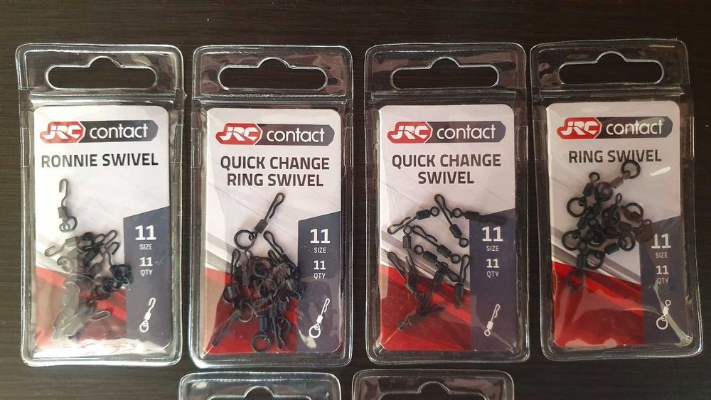 Krętliki i agrafki karpiowe JRC Contact Swivel - zestaw 7 opakowań MIX