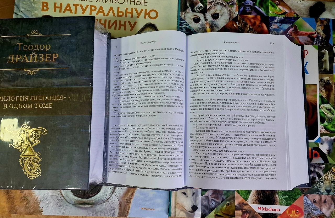 Теодор Драйвер в книжном переплёте 3 части Финансист, Титан, Стоик