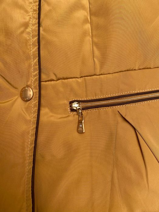 Куртка пух/перо, пуховая куртка, пуховик горчичного золотого цвета