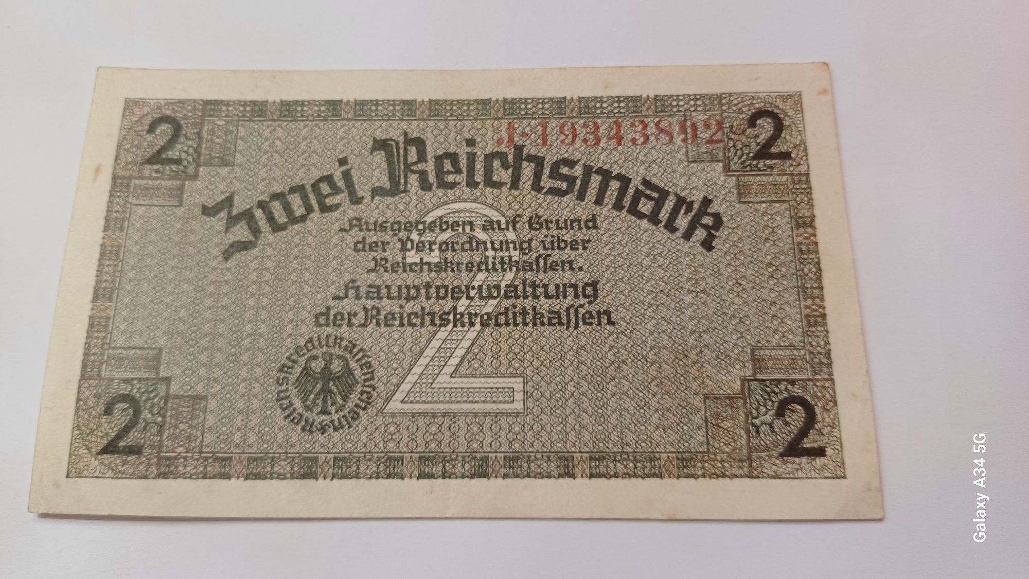 PROMOÇÃO--2 reichsmark REICHSKREDITKASSEN ORIGINAL Alemanha nazi-suást