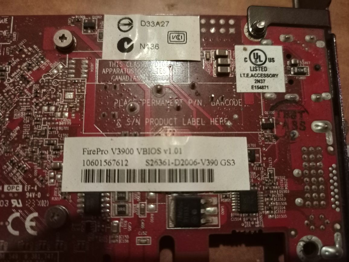 Видеокарта AMD FirePro V3900, 1 GB, 128-bit, 1x DVI, 1x DP