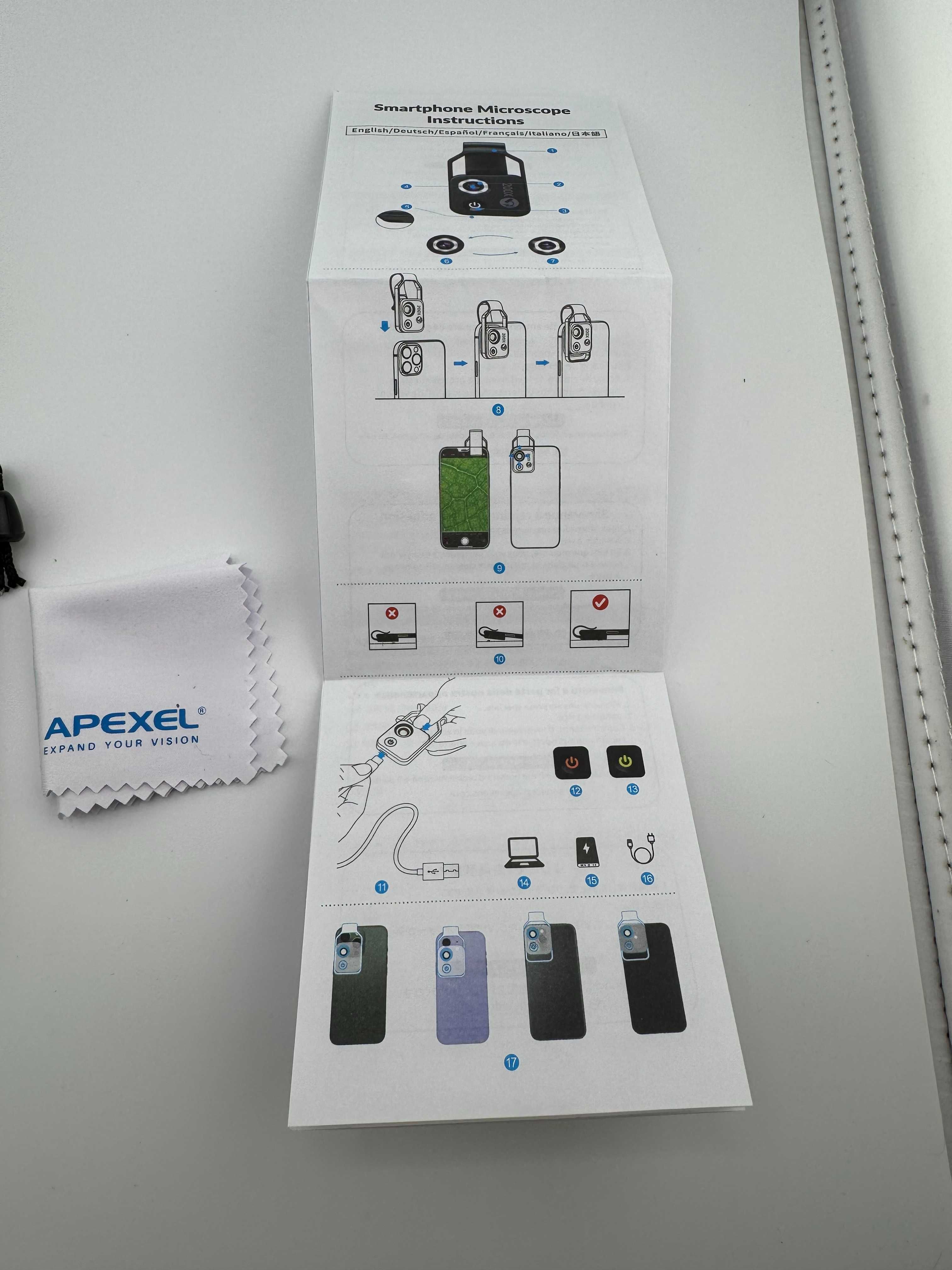 Obiektyw Do Smartfona Mikroskop Powiększenie 200x APEXEL APL-MS002