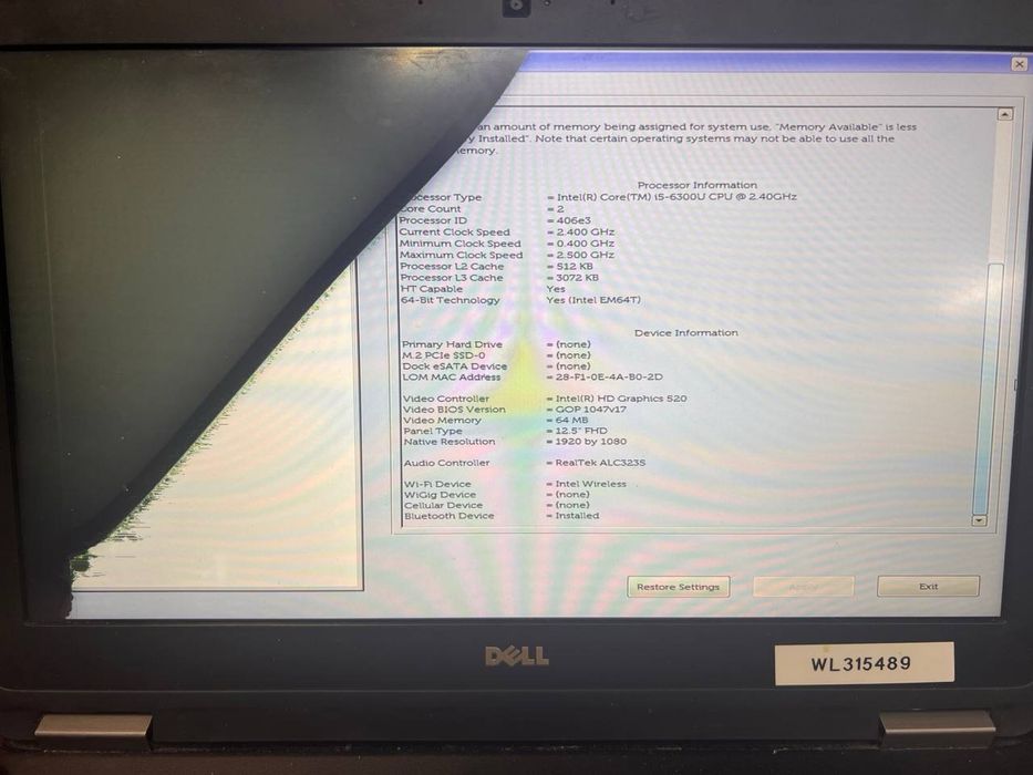 Ноутбук Dell Latitude E7270 12.5"/ на запчастини! N1826