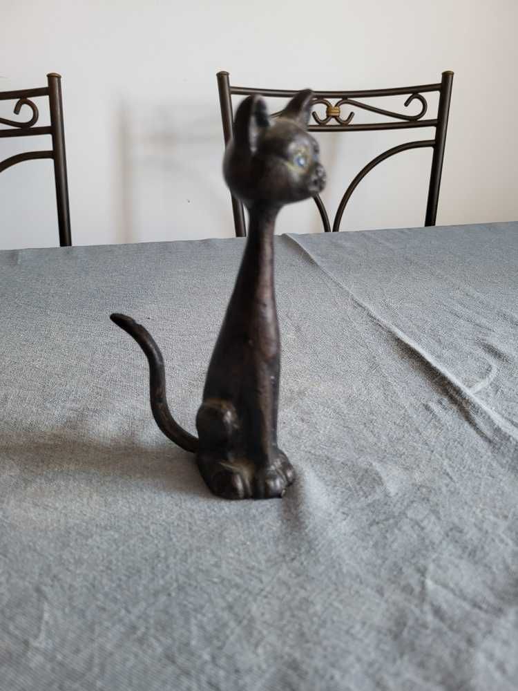 Gato Escultura em Metal