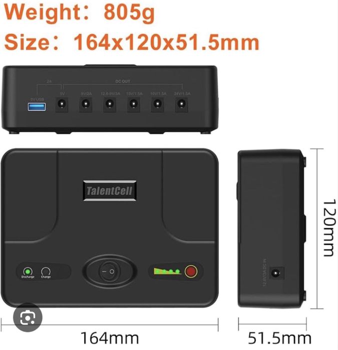 ДБЖ, DC UPS Talentcell - для потужного роутера 19/24 вольта 38400mah