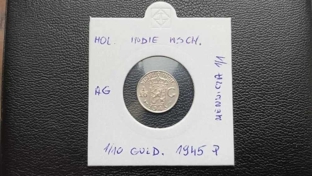 Indie Holenderskie- 1/10 GULDENA 1945 P - srebro