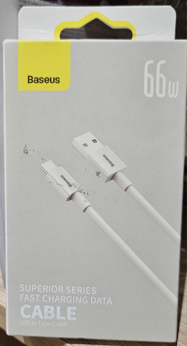 Kabel baseus 2m usb usb c ładowanie 66w