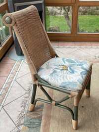 ekskluzywne krzesła ratanowe z poduszkami styl Boho