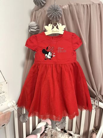 Disney czerwona sukienka tiulowa 80 cm