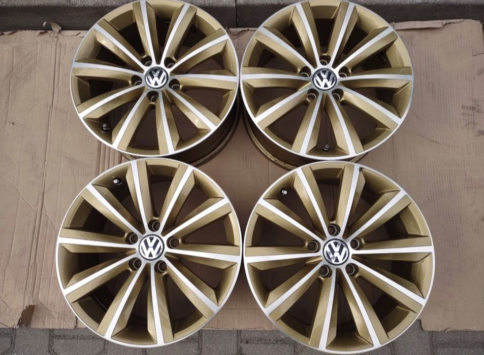 5x112 R17 Felgi aluminiowe Oryginalne VW Passat B7 7,5jx17 Golf Złote
