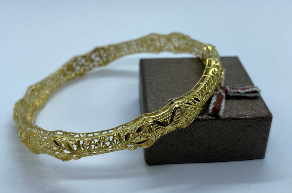 Śliczna złota bransoletka / KOŁO / 8,51g p585 21cm /STERNA złoto