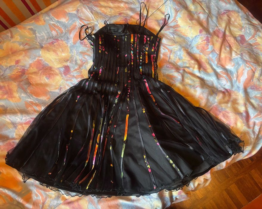 sukienka wyjściowa  czarna i kolorowa ,amerykańska