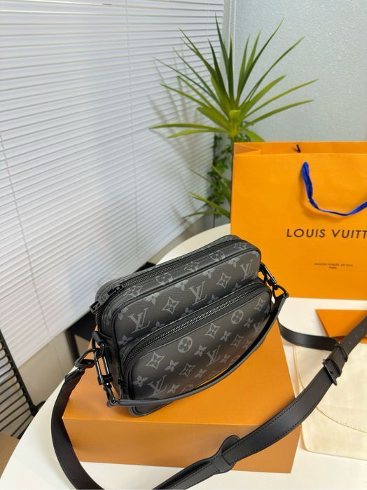 Сумка мужская Louis Vuitton mini soft  tuunk черная кожаная оригинал