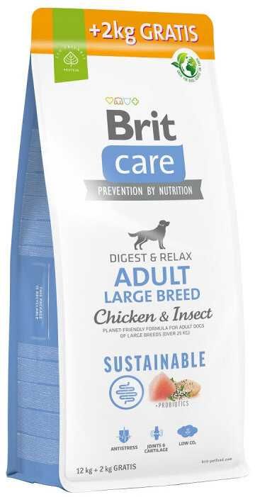 BRIT CARE Adult Large Breed KURCZAK & INSEKTY 12kg+2kg = 14 kg