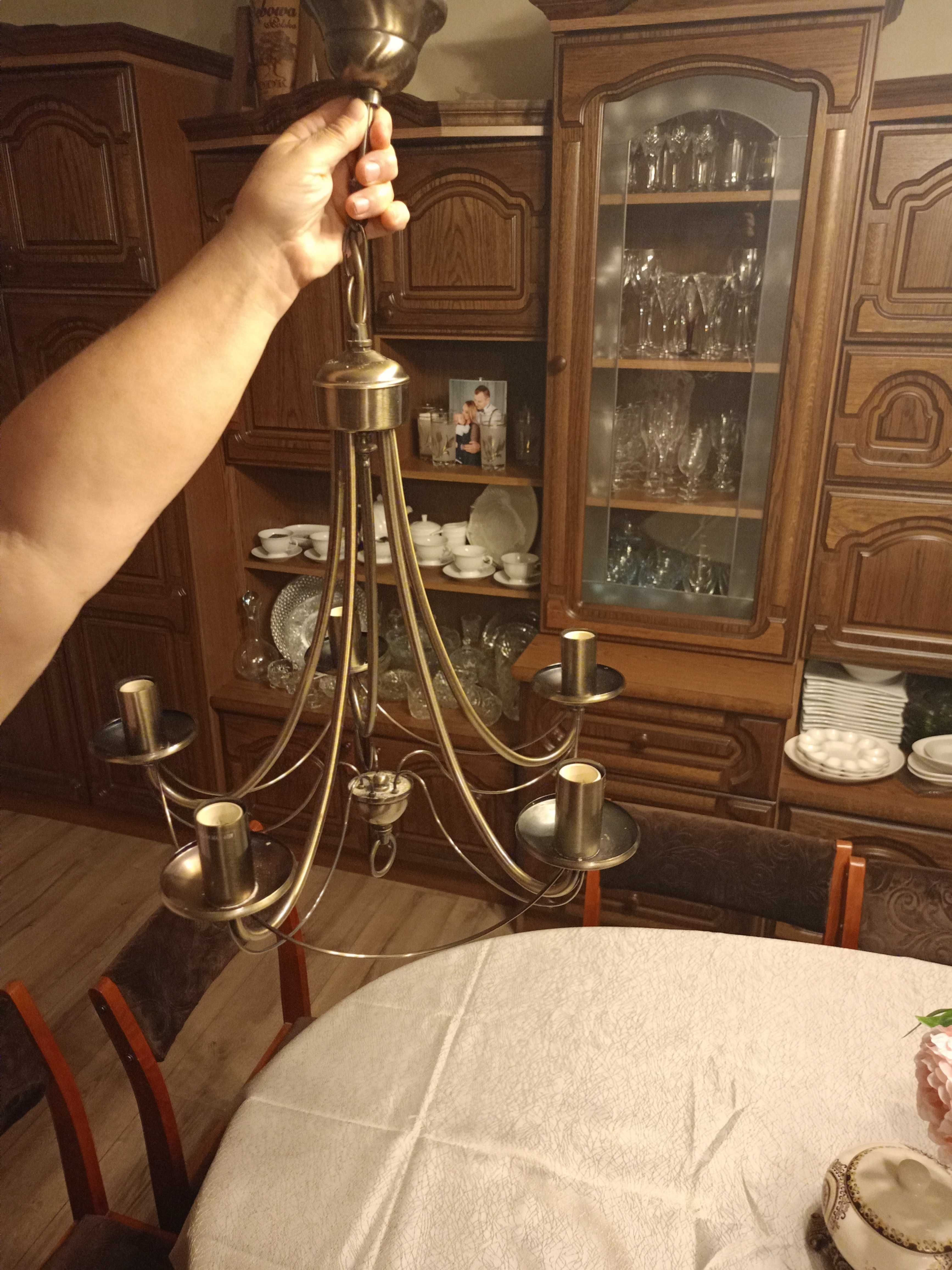 Żyrandol lampa salon jadalnia świeczki