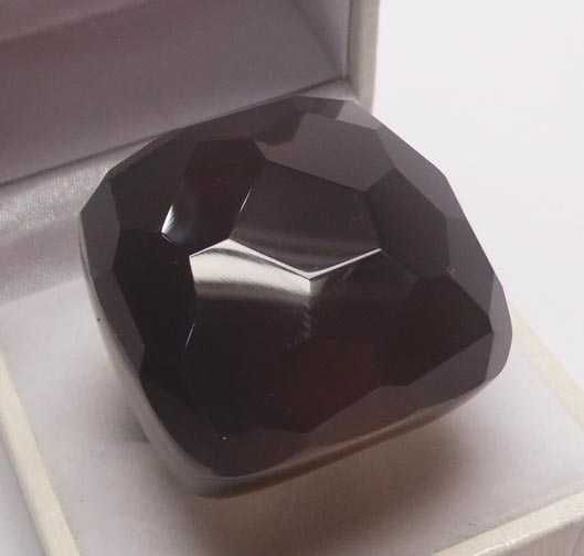 Okazały srebrny pierścionek fasetowany Agat R.16.