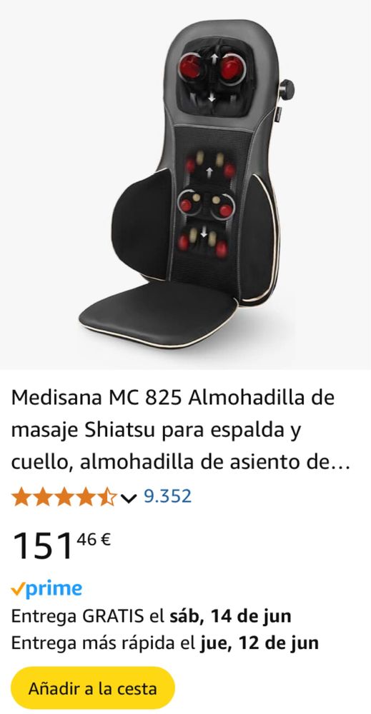 Medisana MC 825 - Massajador de Costas / Pescoço Shiatsu