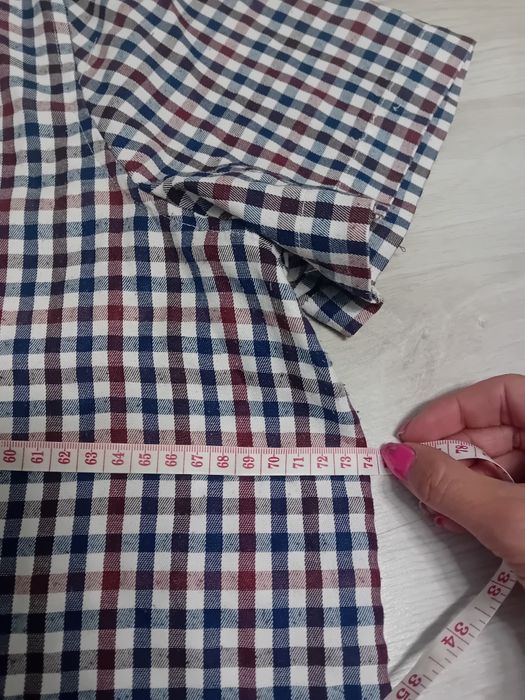 #premier man koszula w kratkę granatowa burgundowa 3XL